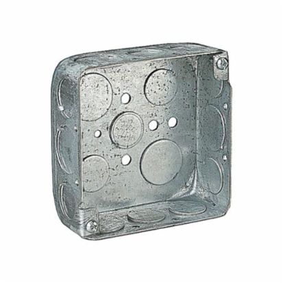 Thomas & Betts Steel City® 52151-1/2-3/4 Outlet Box, Steel, 21 cu-in Capacity, 1 Outlets, 17 Knockouts, 4 in H x 4 in W x 1-1/2 in D
